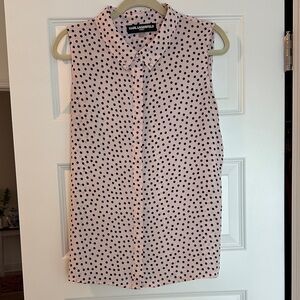 Karl Lagerfeld Pink and Black Polka Dot Blouse